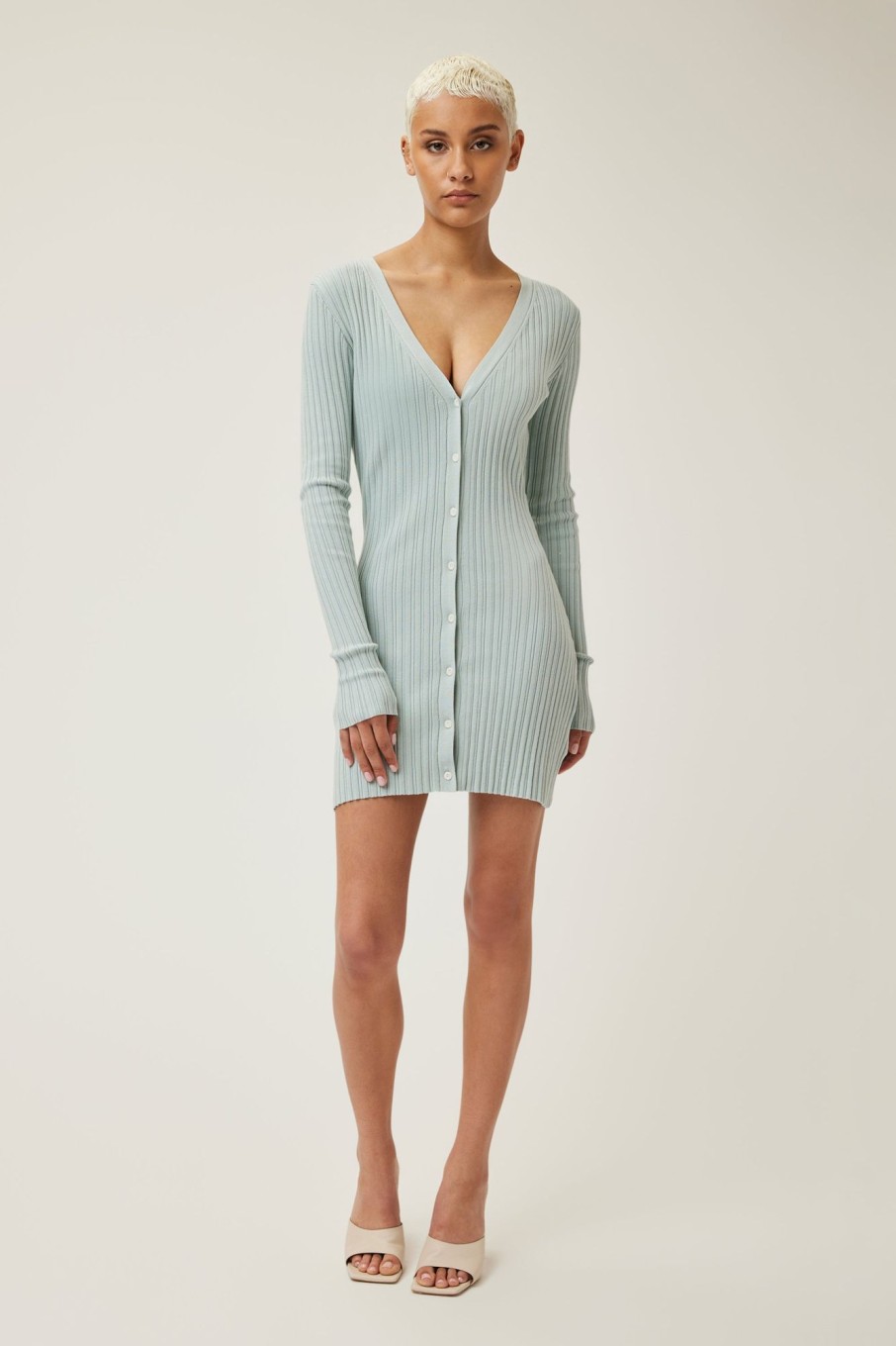 Women LITA Dresses | Icon Rib Cardigan Dress Mini In Cotton