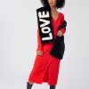 Women LITA | Long Wide Love Scarf In Faux Fur