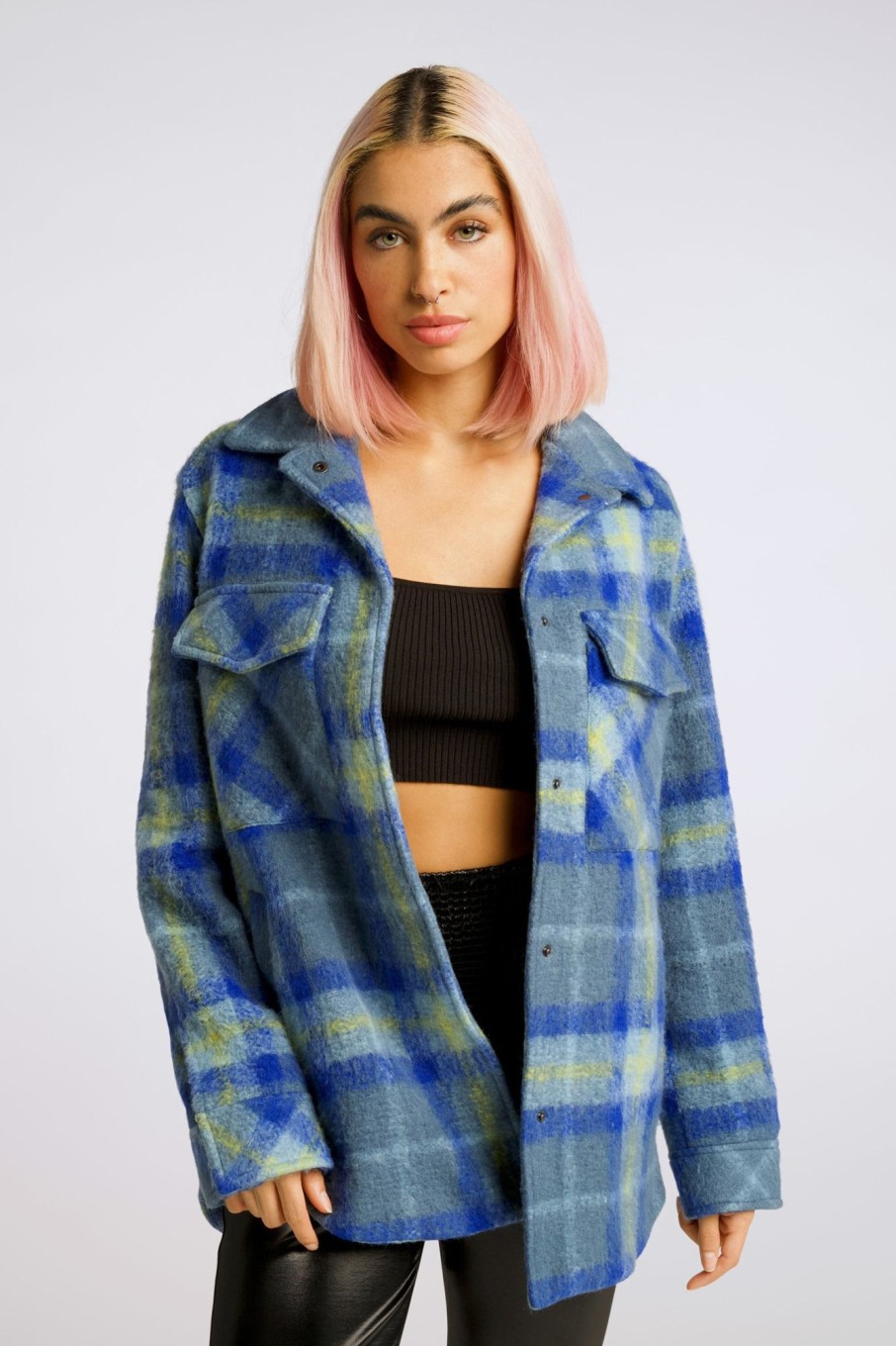 Women LITA Coats & Jackets | Lover Shirt Jacket In Brushed Plaid