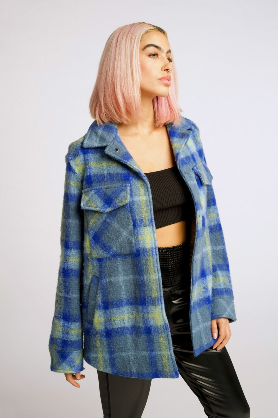 Women LITA Coats & Jackets | Lover Shirt Jacket In Brushed Plaid