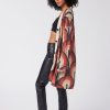 Women LITA Tops | Printed Metallic Cardigan In Metallic Knit