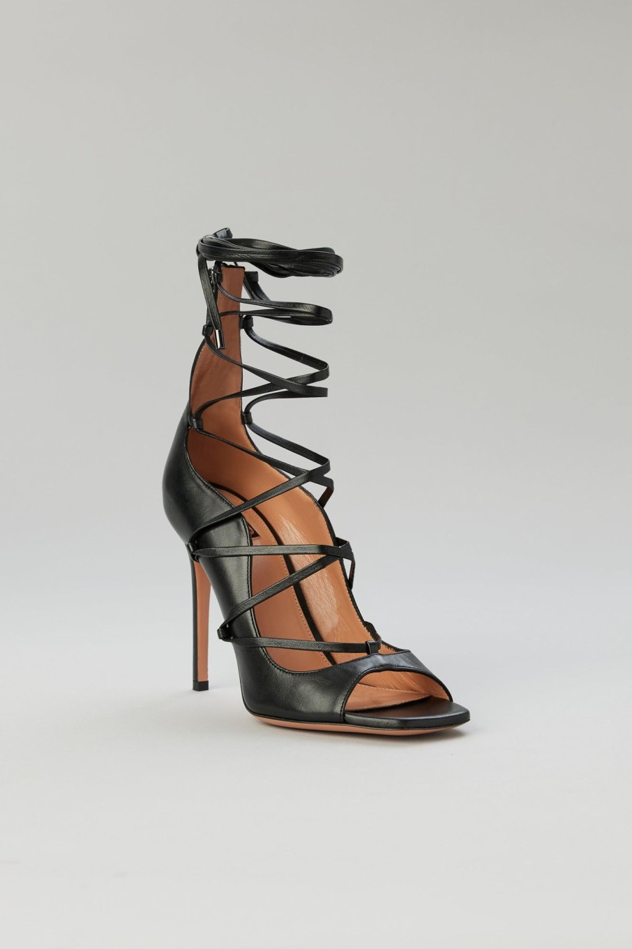 Women LITA | Solid Strappy Heel Sandal In Nappa Leather