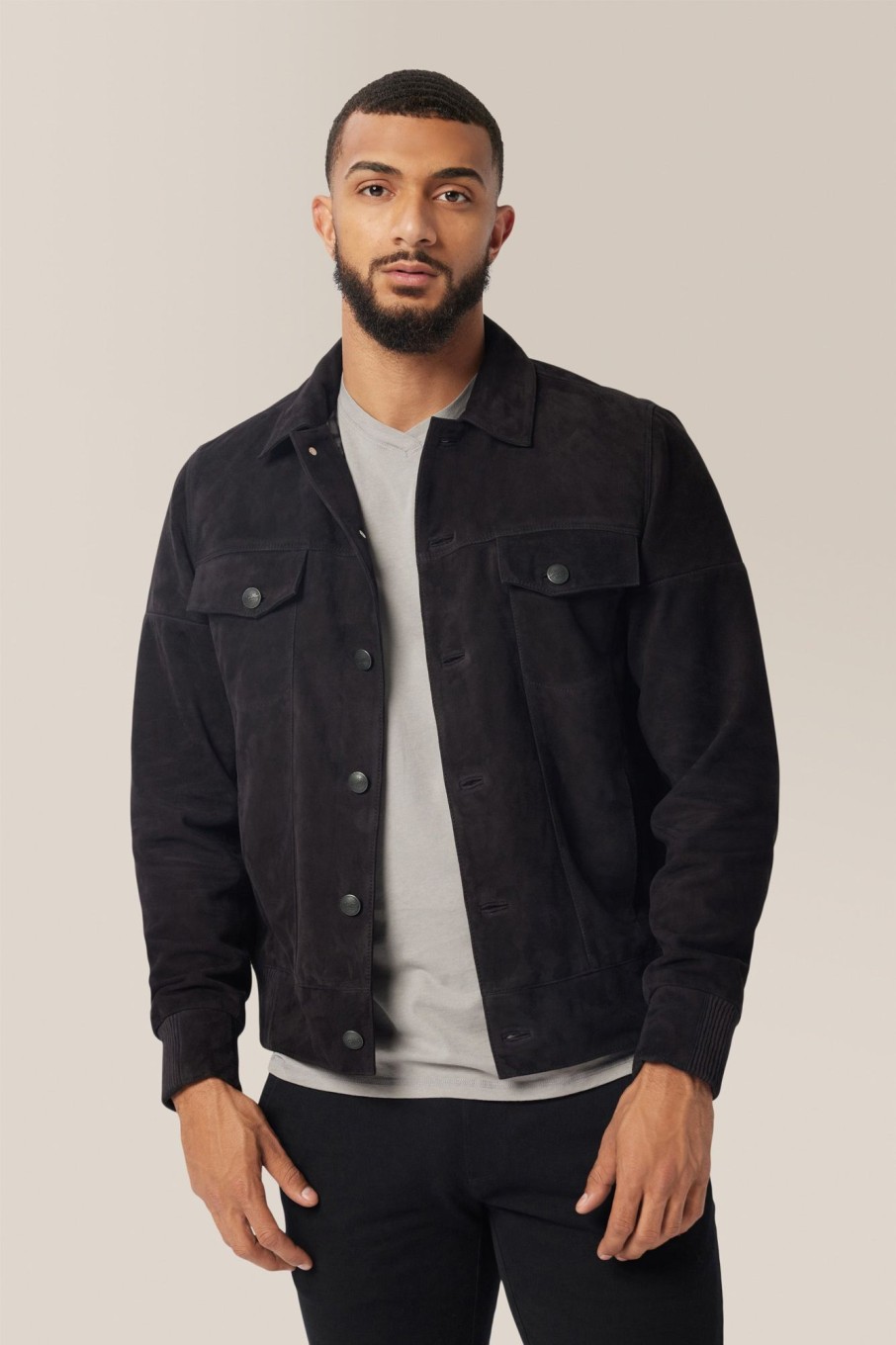 Men Good Man Brand Jackets | Suede Jean Jacket