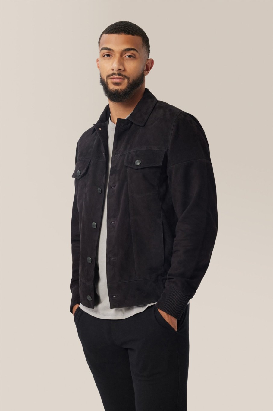 Men Good Man Brand Jackets | Suede Jean Jacket