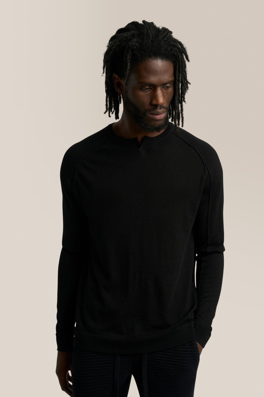 Men Good Man Brand Knitwear | V-Notch Crew Sweater