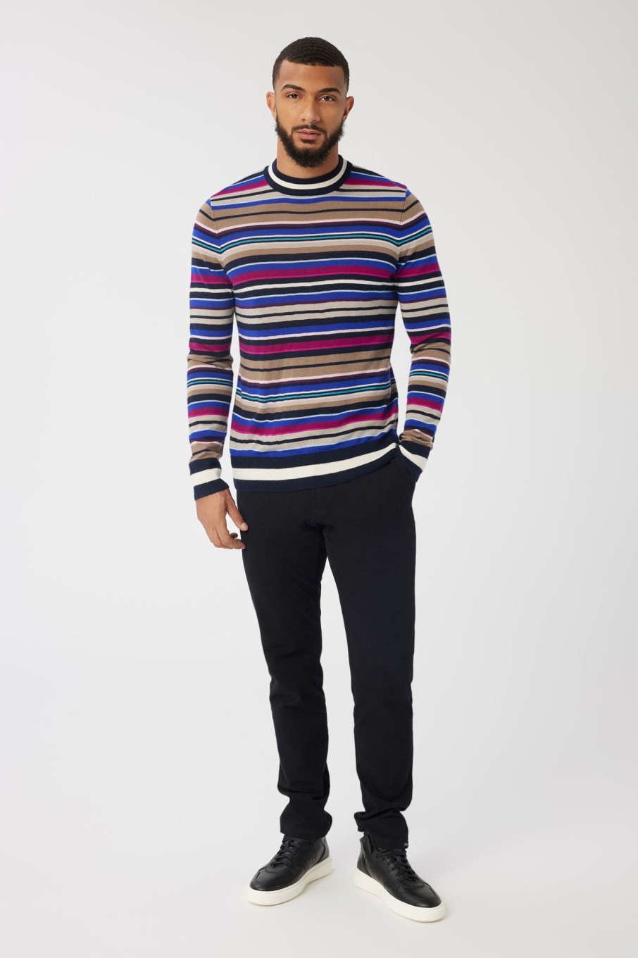 Men Good Man Brand Knitwear | Striped Crew Sweater