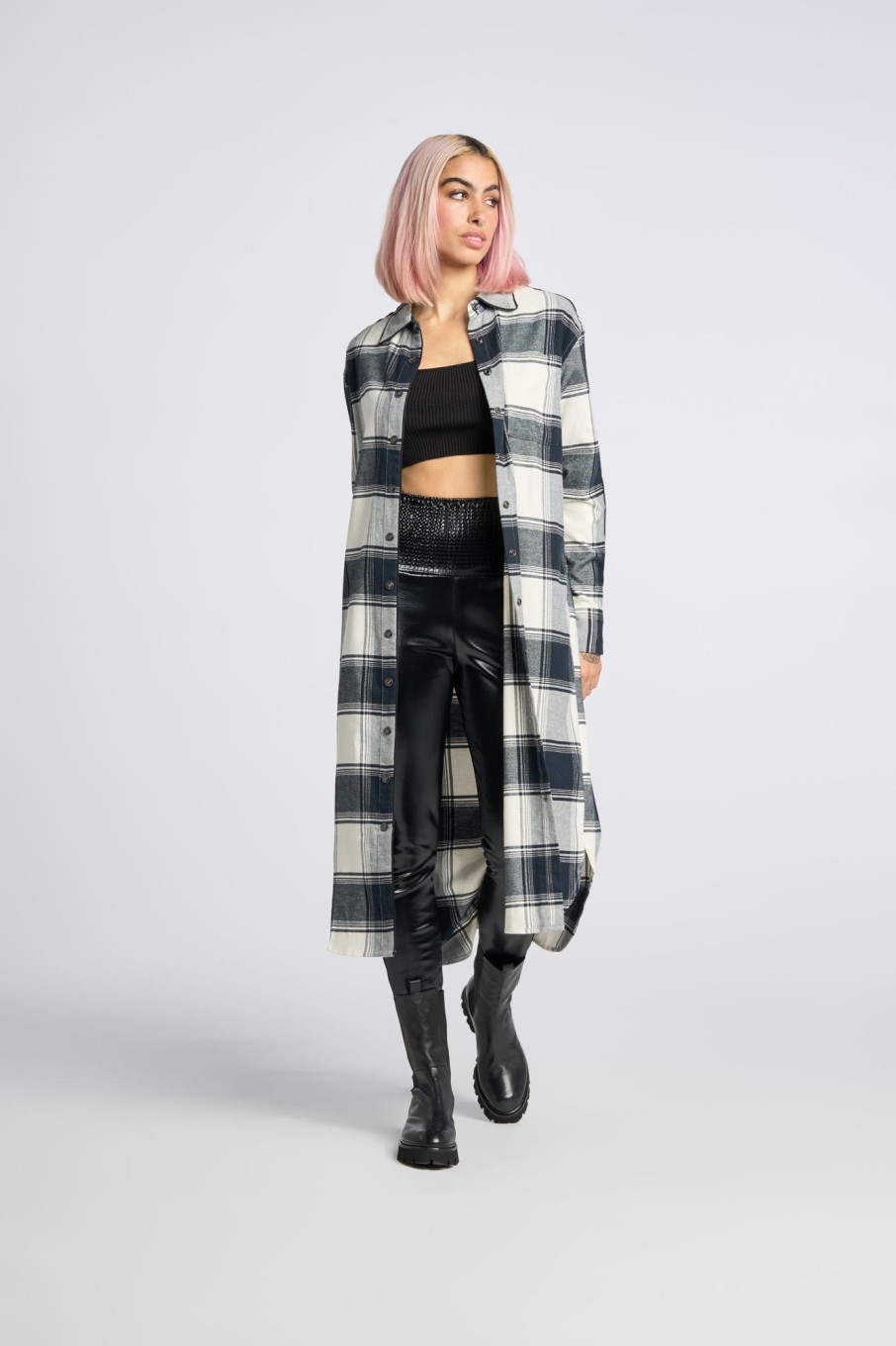 Women LITA Tops | Maxi Plaid Boyfriend Shirt In Brushed Cotton Flannel