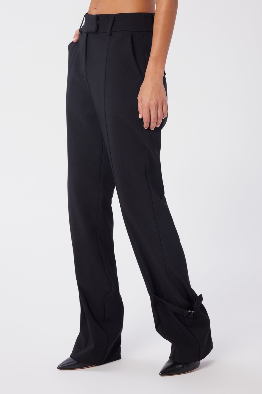 Women LITA Pants And Shorts | Buckled Military Suit Pant In Crepe