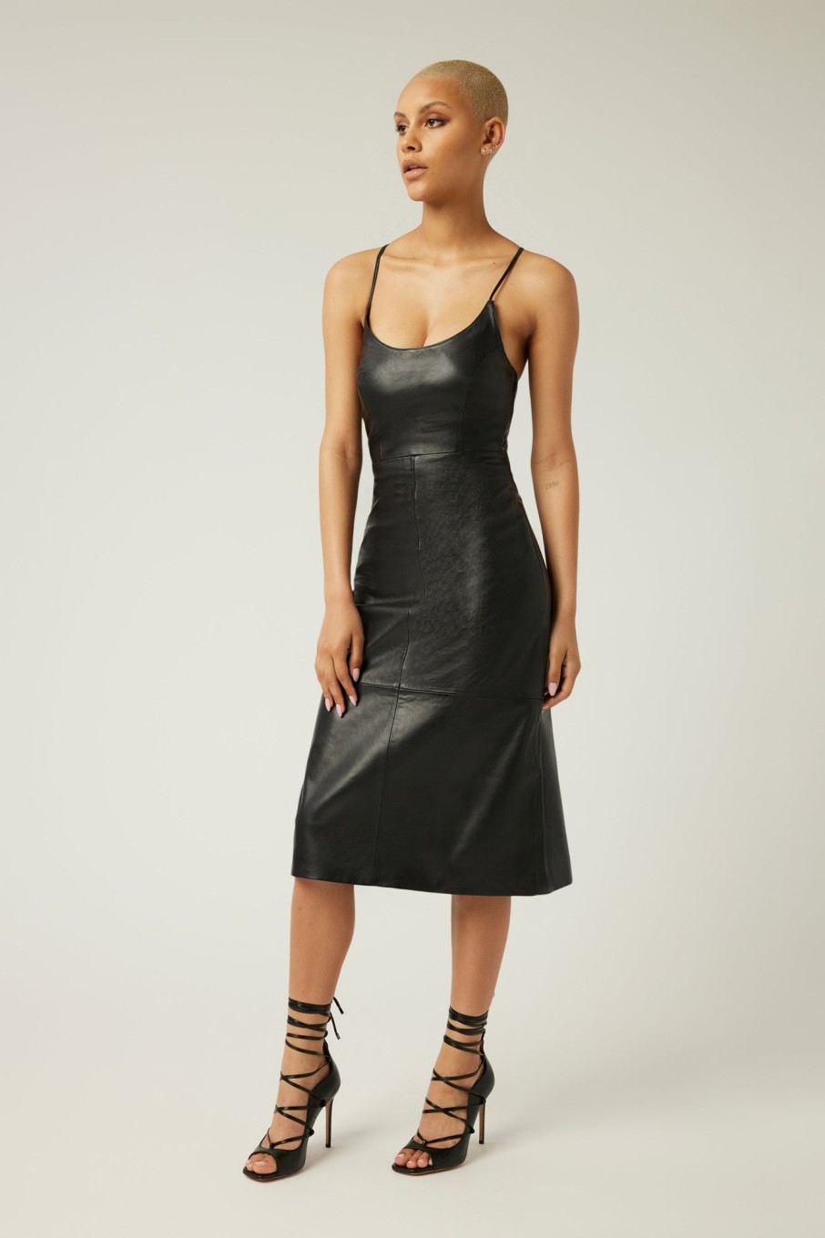 Women LITA Dresses | Lace Back Leather Dress