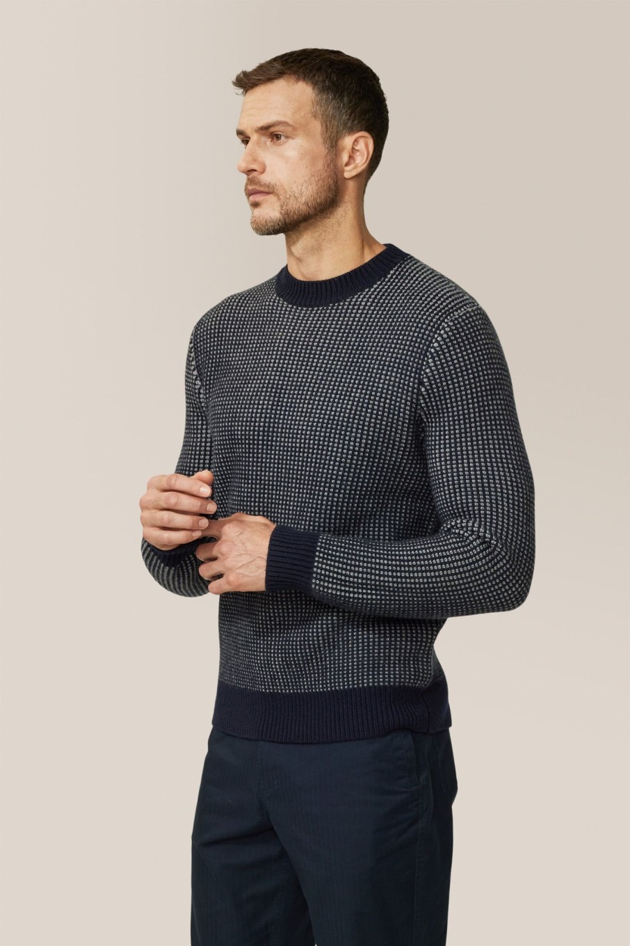 Men Good Man Brand Knitwear | Two-Tone Crew Sweater