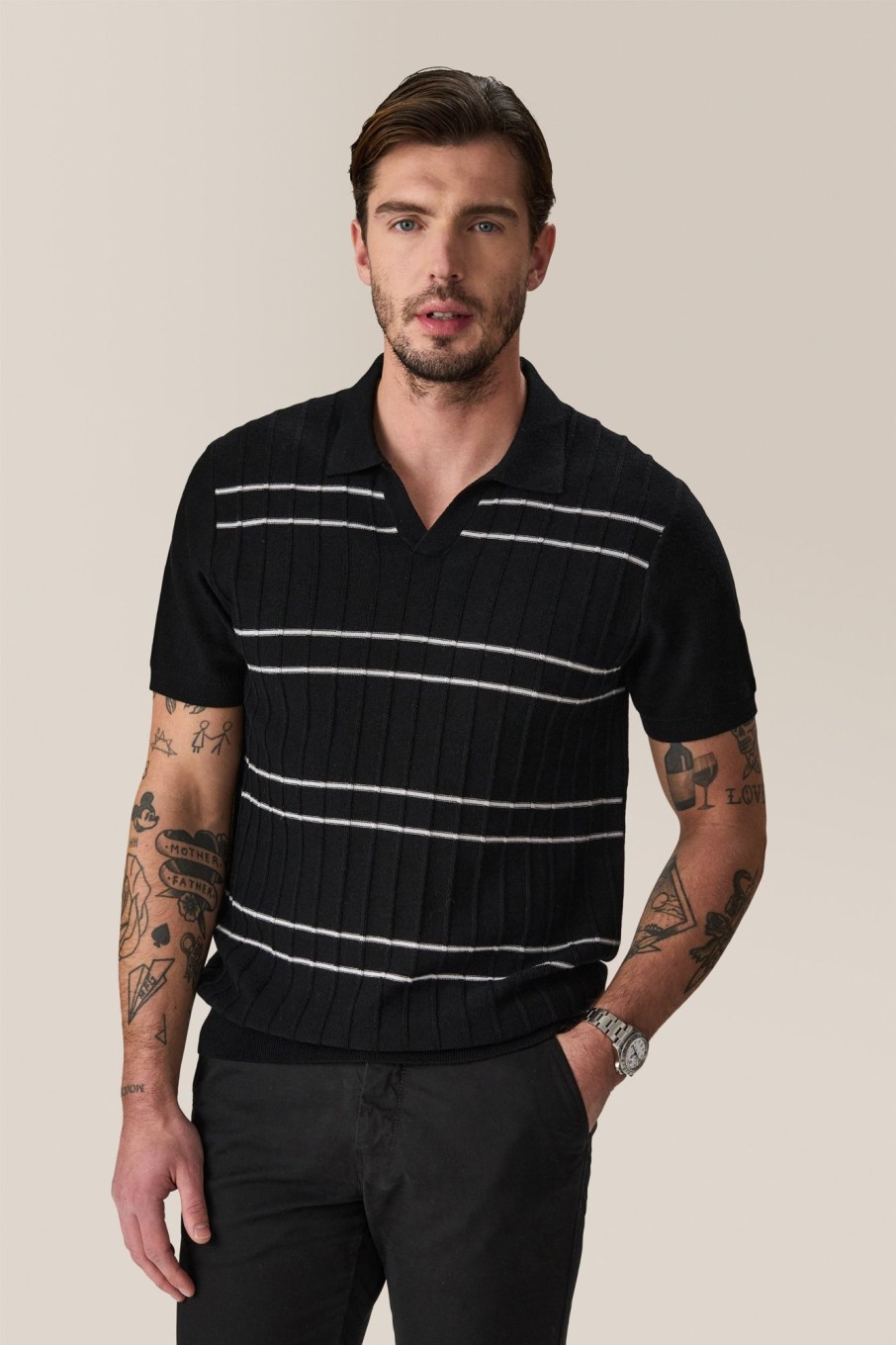 Men Good Man Brand Polos | Rib Knit Polo Sweater