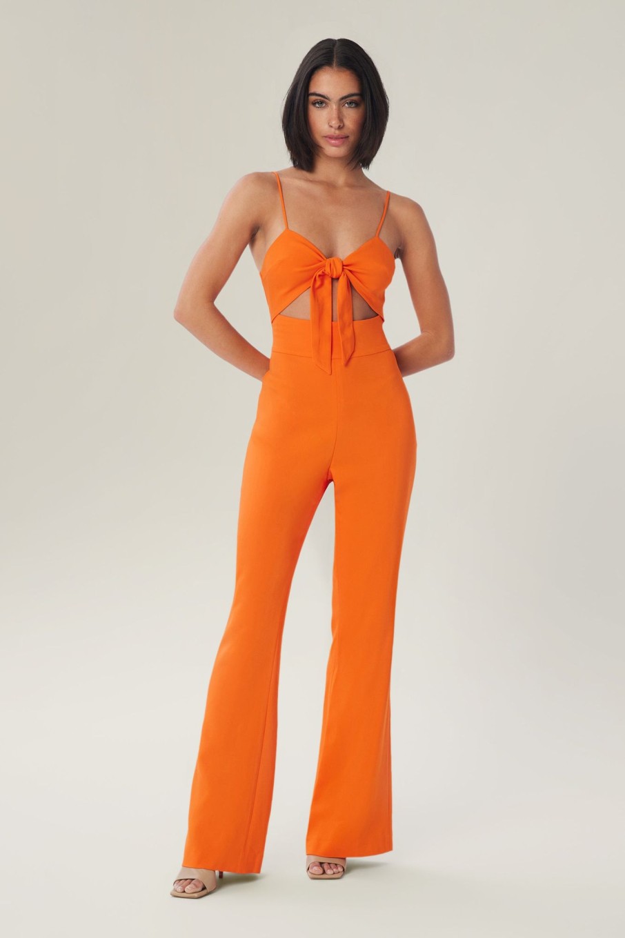 Women LITA Jumpsuits | New Tie-Front Solid Jumpsuit In Viscose Crepe