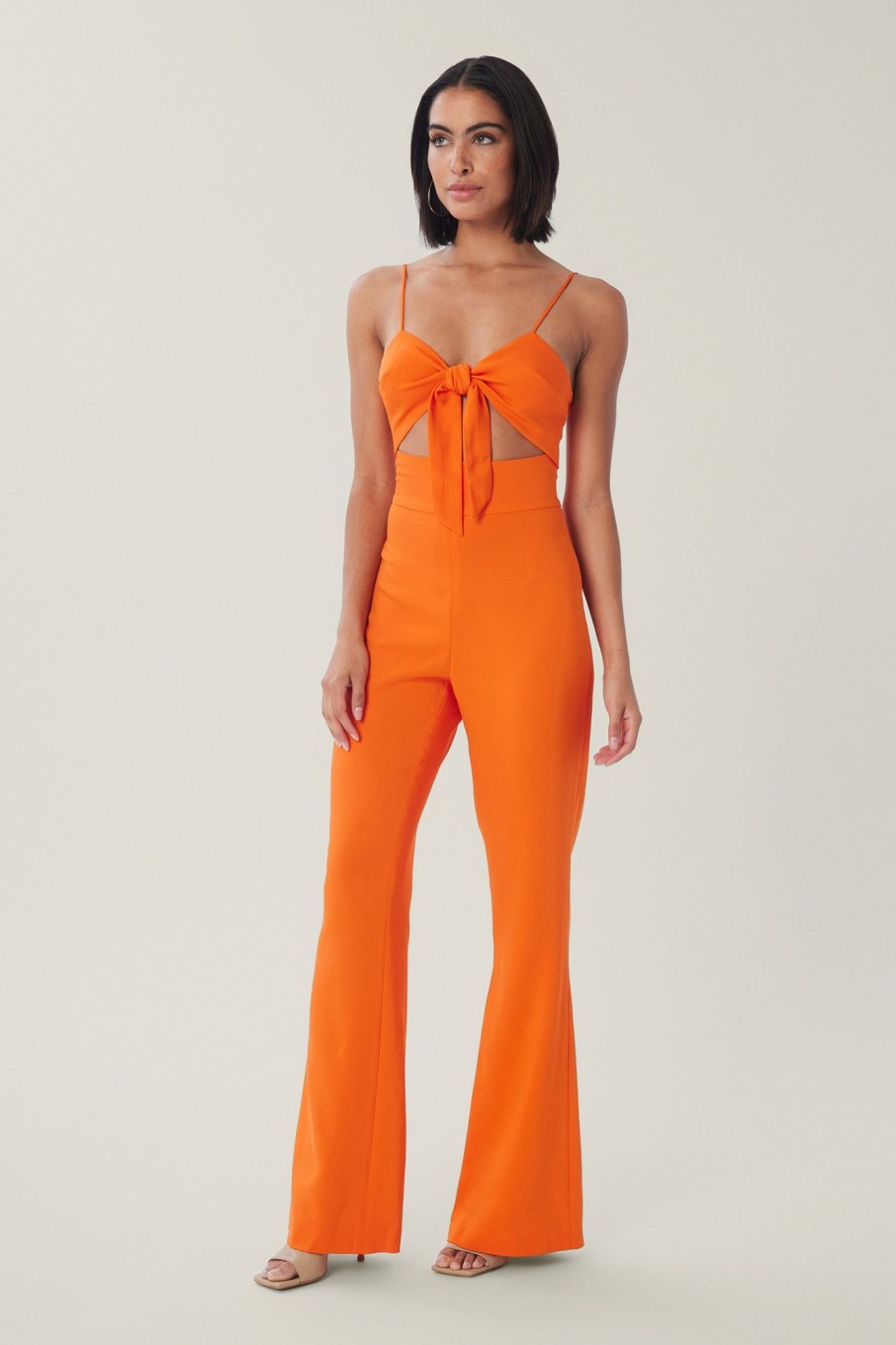 Women LITA Jumpsuits | New Tie-Front Solid Jumpsuit In Viscose Crepe