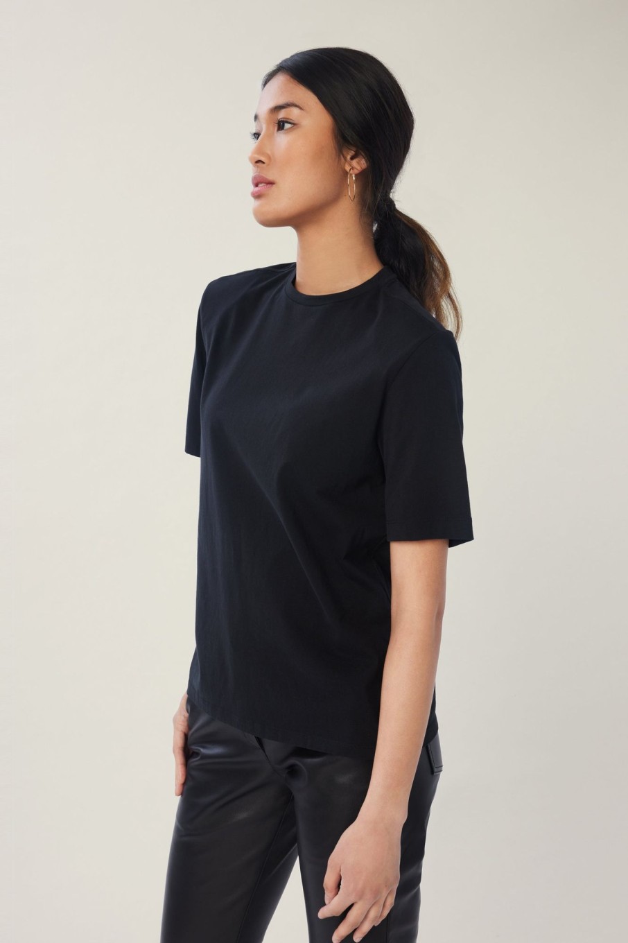 Women LITA Tops | Boxy Shoulder Pad Tee In Cotton