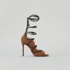 Women LITA | Solid Strappy Heel Sandal In Printed Leather