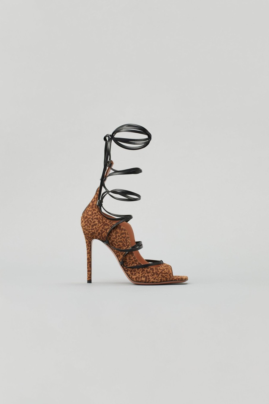 Women LITA | Solid Strappy Heel Sandal In Printed Leather