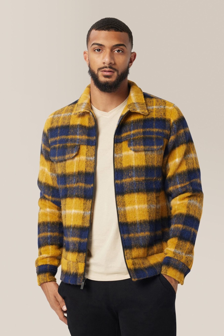 Men Good Man Brand Plaids & Prints | Zip Up Jacket