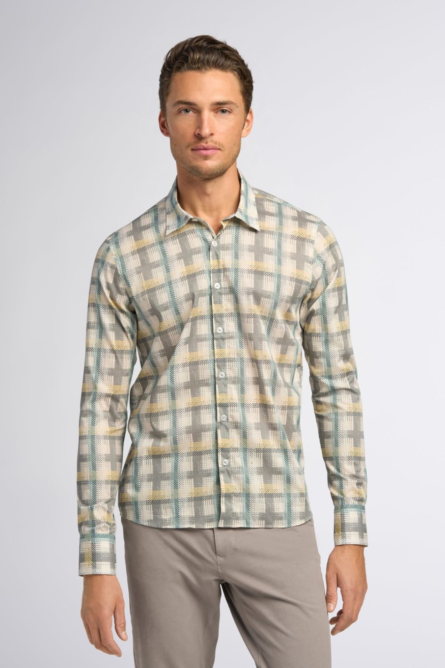 Men Good Man Brand Plaids & Prints | Big On-Point Shirt: Stretch