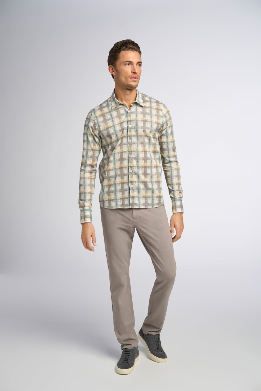 Men Good Man Brand Plaids & Prints | Big On-Point Shirt: Stretch