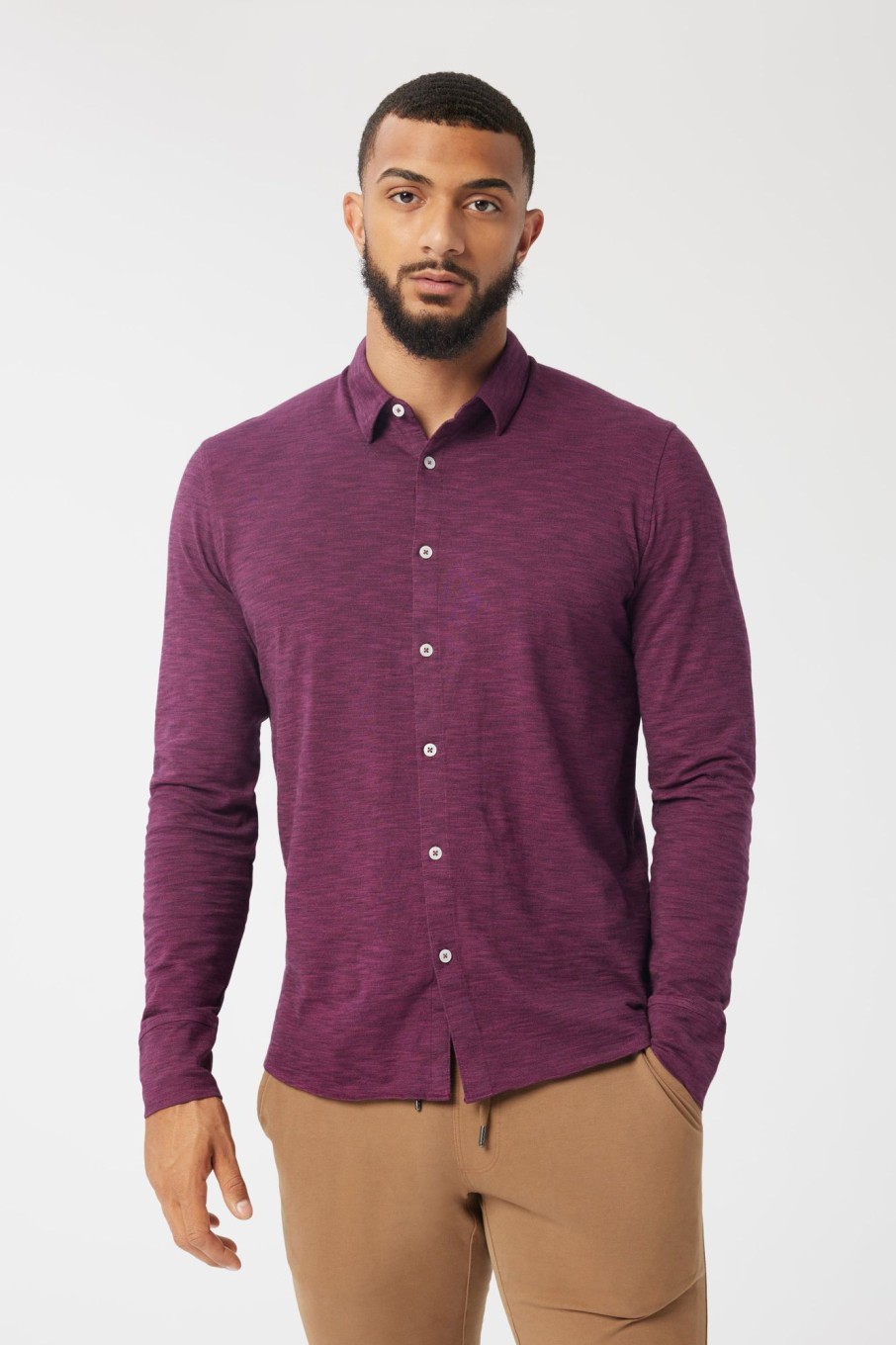 Men Good Man Brand Button Down Shirts | Long Sleeve On-Point Soft Shirt