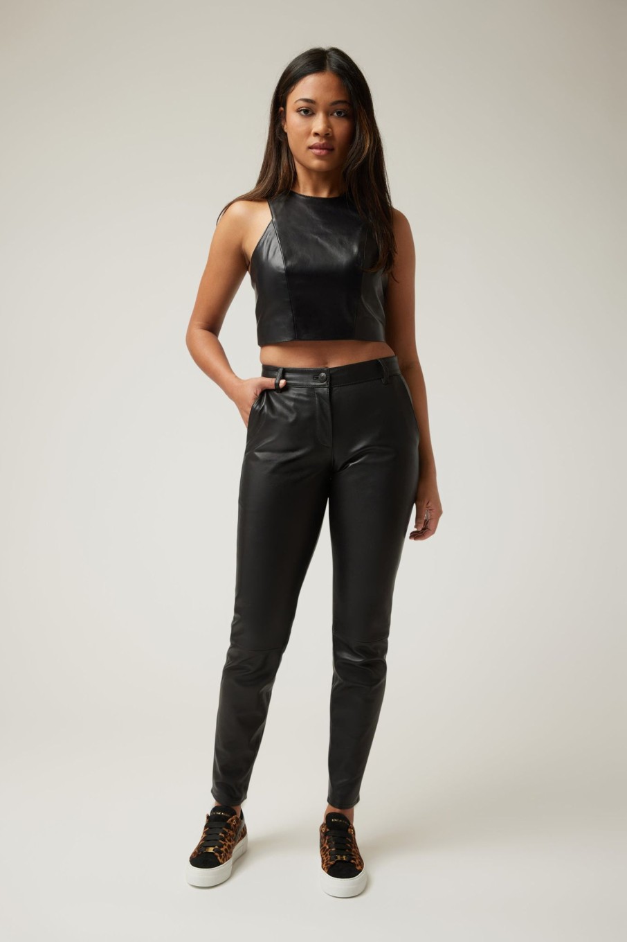 Women LITA Pants And Shorts | Leather Boyfriend Pant