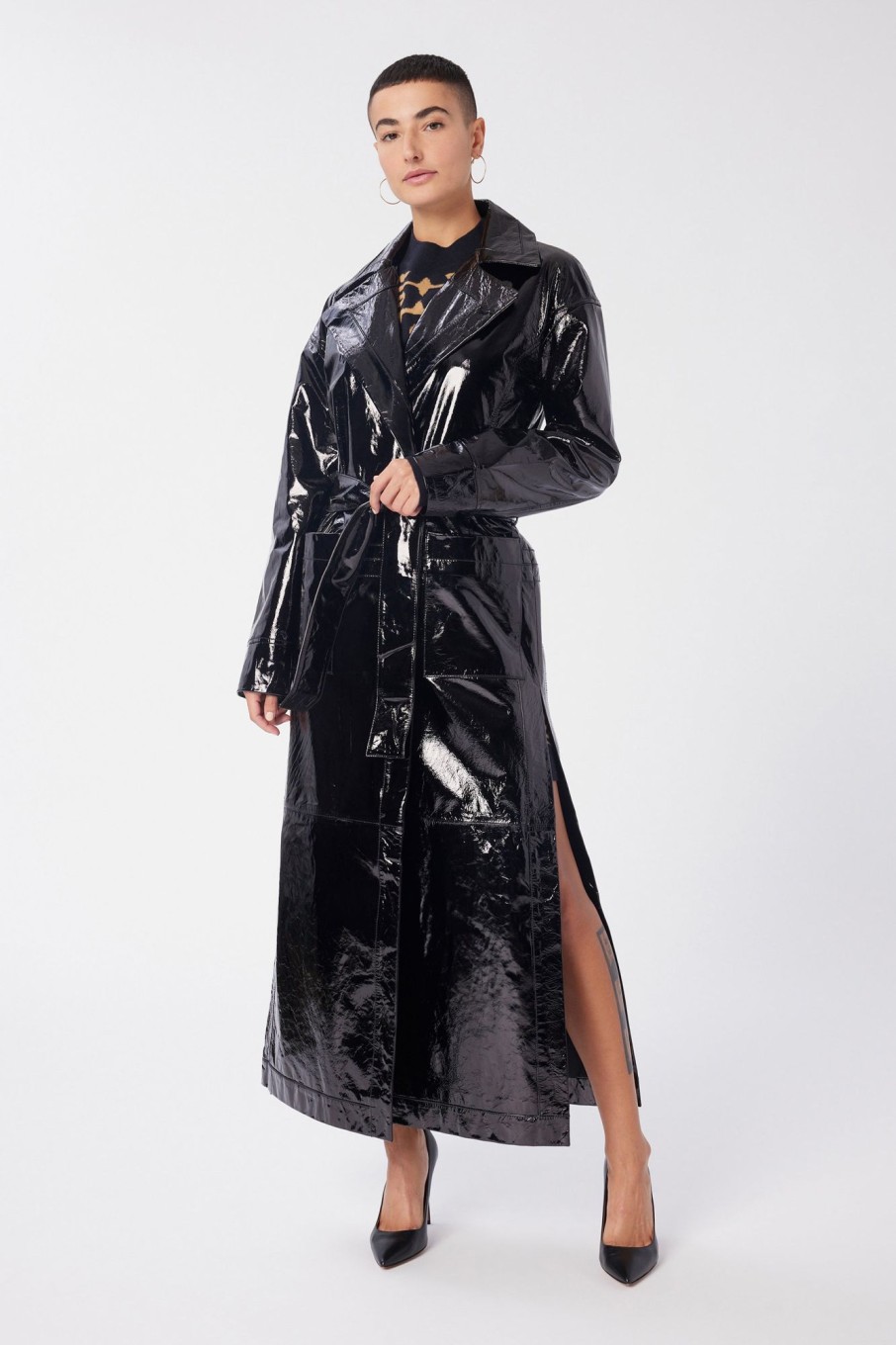 Women LITA Coats & Jackets | Trench Coat In Glazed Leather