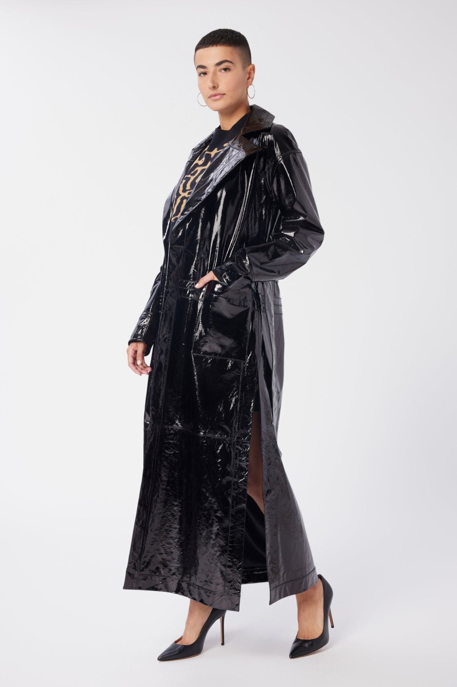 Women LITA Coats & Jackets | Trench Coat In Glazed Leather