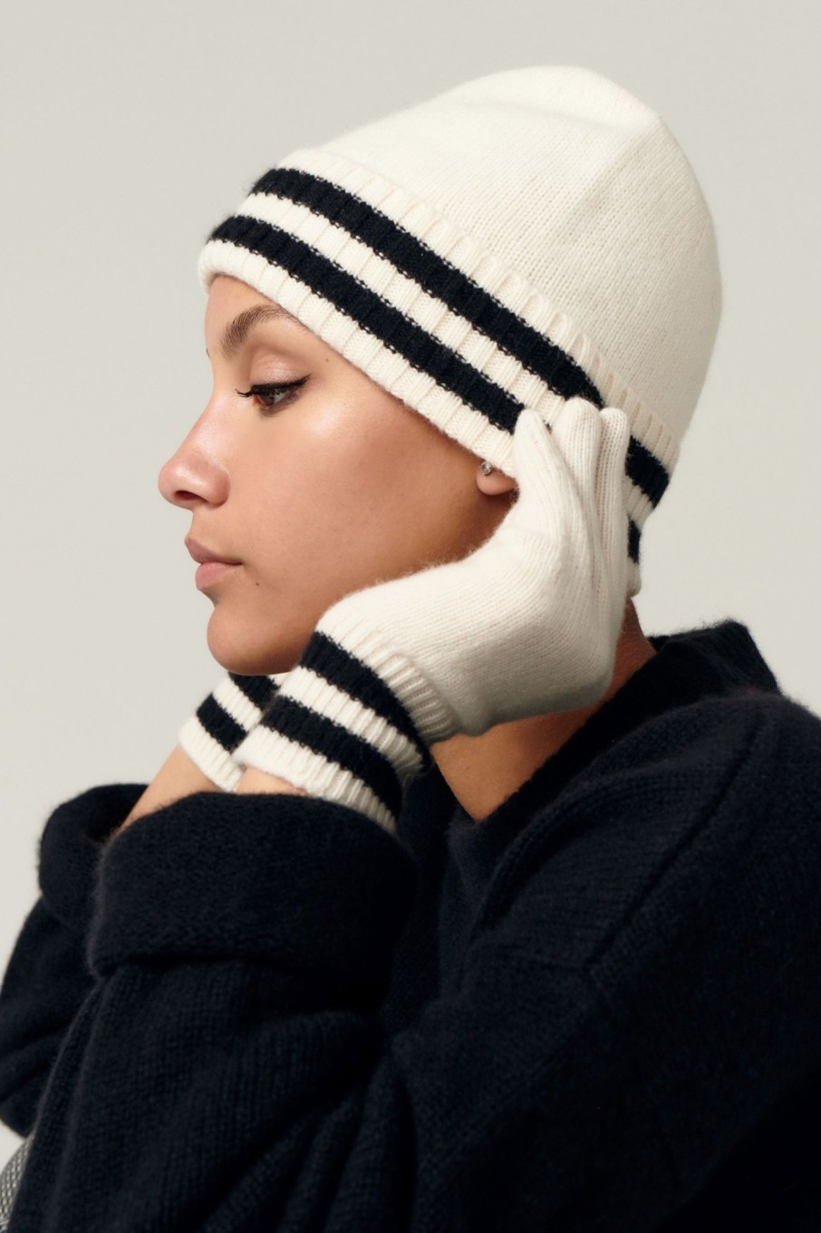 Women LITA | Sport Stripe Beanie In So Soft Cashmere