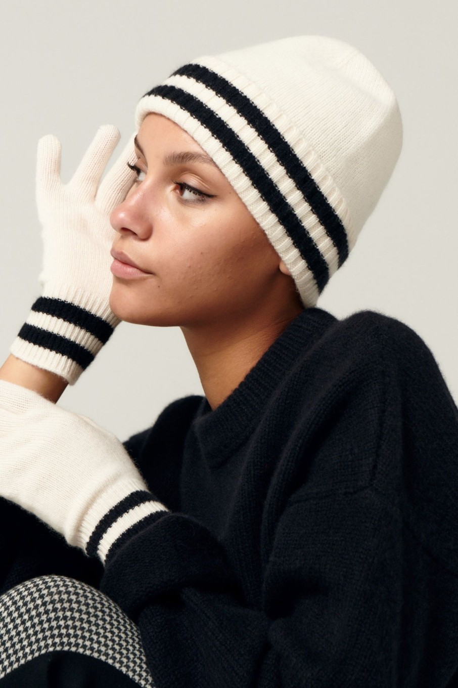 Women LITA | Sport Stripe Beanie In So Soft Cashmere